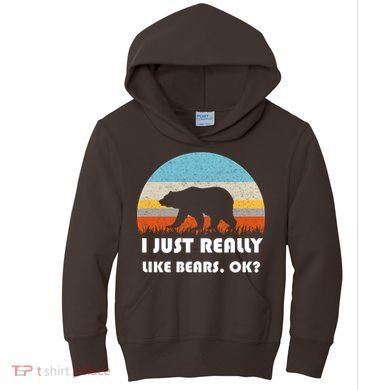 I Really Like Bears Kids Hoodie