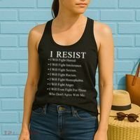 I Resist. I Will Fight. The Resistance Anti Trump Women's Tank Top thumb 2