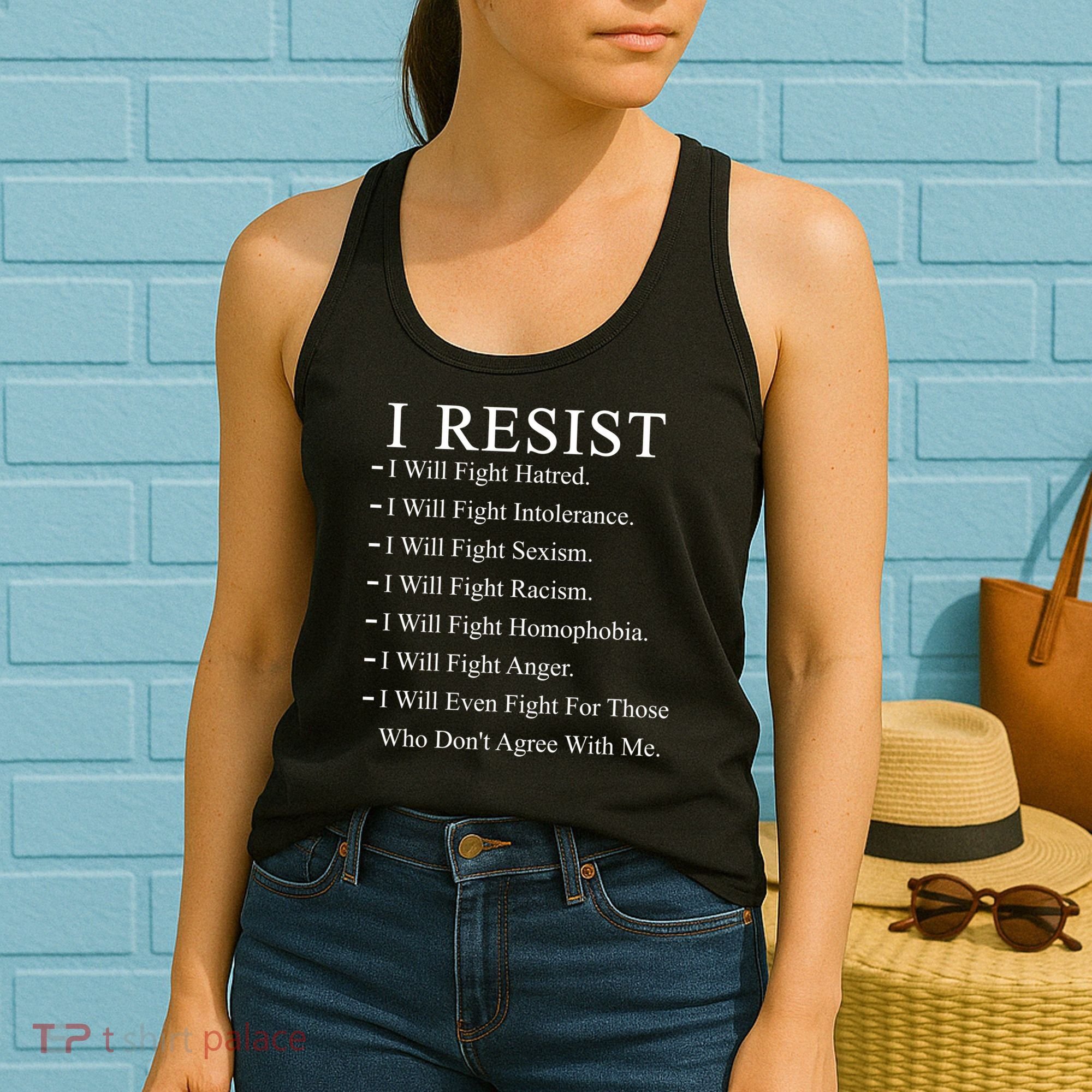 I Resist. I Will Fight. The Resistance Anti Trump Women's Tank Top