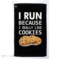I Run Because I Really Like Cookies Golf Towel thumb 0