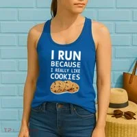 I Run Because I Really Like Cookies Women's Tank Top thumb 2