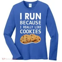 I Run Because I Really Like Cookies Women's Long Sleeve Shirt thumb 0