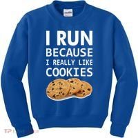 I Run Because I Really Like Cookies Kids Sweatshirt thumb 0
