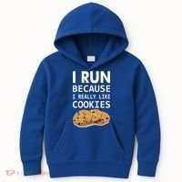 I Run Because I Really Like Cookies Kids Hoodie thumb 0