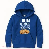 I Run Because I Really Like Cookies Kids Hoodie thumb 0