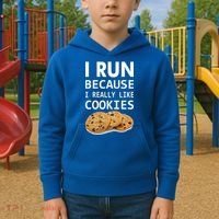 I Run Because I Really Like Cookies Kids Hoodie thumb 2