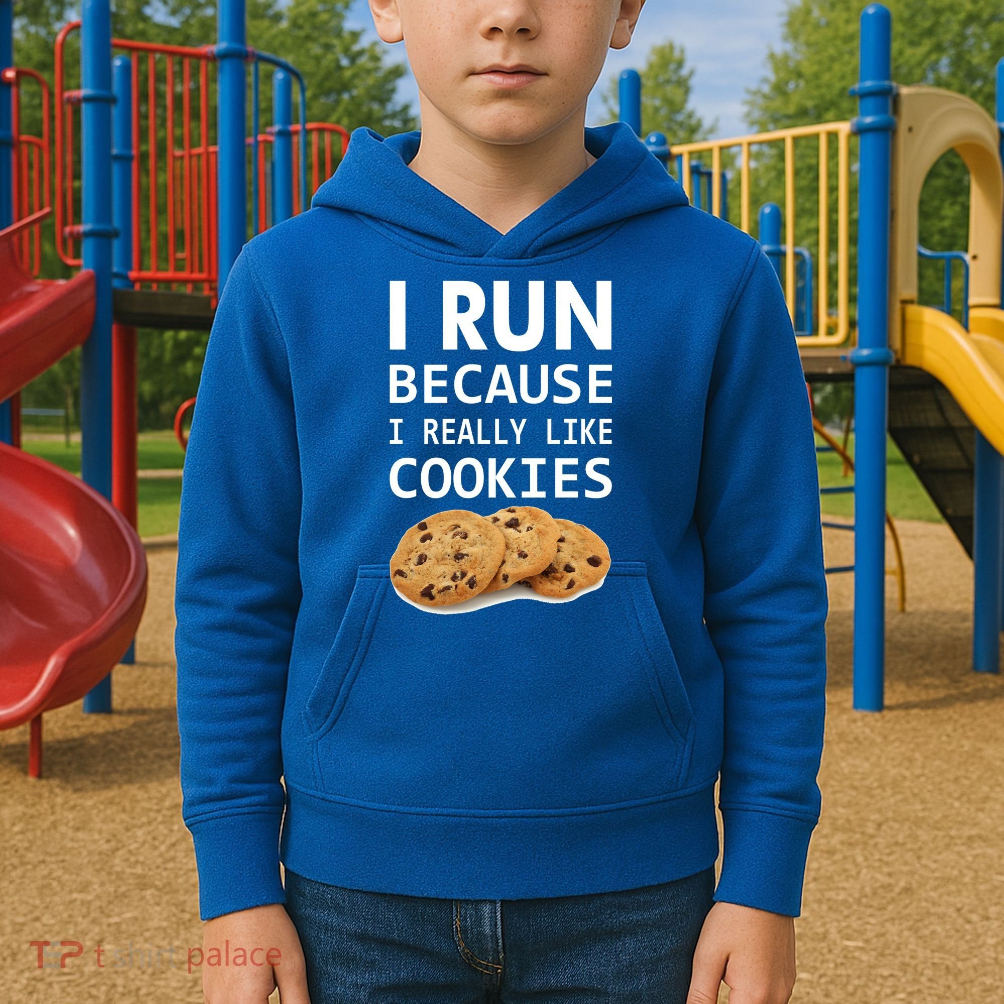 I Run Because I Really Like Cookies Kids Hoodie