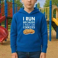 I Run Because I Really Like Cookies Kids Hoodie thumb 2