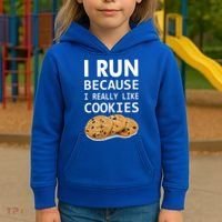 I Run Because I Really Like Cookies Kids Hoodie thumb 3