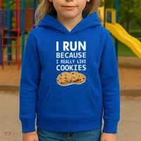 I Run Because I Really Like Cookies Kids Hoodie thumb 3