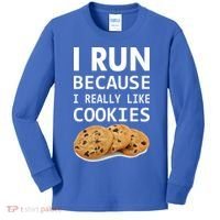 I Run Because I Really Like Cookies Kids Long Sleeve Shirt thumb 0