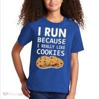 I Run Because I Really Like Cookies Kids T-Shirt thumb 2