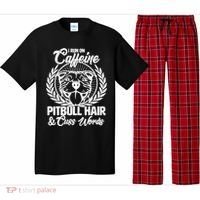 I Run On Caffeine Pitbull Hair And Cuss Words Pajama Set thumb 0