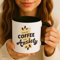 I Run On Coffee And Anxiety Coffee Mug thumb 3