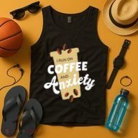 I Run On Coffee And Anxiety Tank Top thumb 4