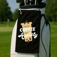 I Run On Coffee And Anxiety Golf Towel thumb 2