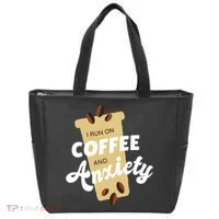 I Run On Coffee And Anxiety Tote Bag thumb 0