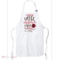 I Run On Coffee Chaos And Cuss Words Apron thumb 0