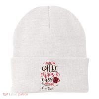 I Run On Coffee Chaos And Cuss Words Beanie thumb 0