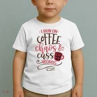 I Run On Coffee Chaos And Cuss Words Toddler T-Shirt thumb 2