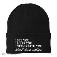 I See Hear Stand With You Black Lives Matter Beanie thumb 0