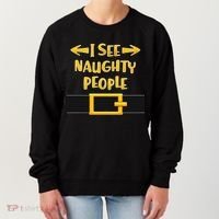 I See Naughty People Santa Or Elf Top Costume Women's Sweatshirt thumb 0