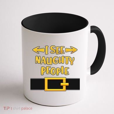 I See Naughty People Santa Or Elf Top Costume Coffee Mug back