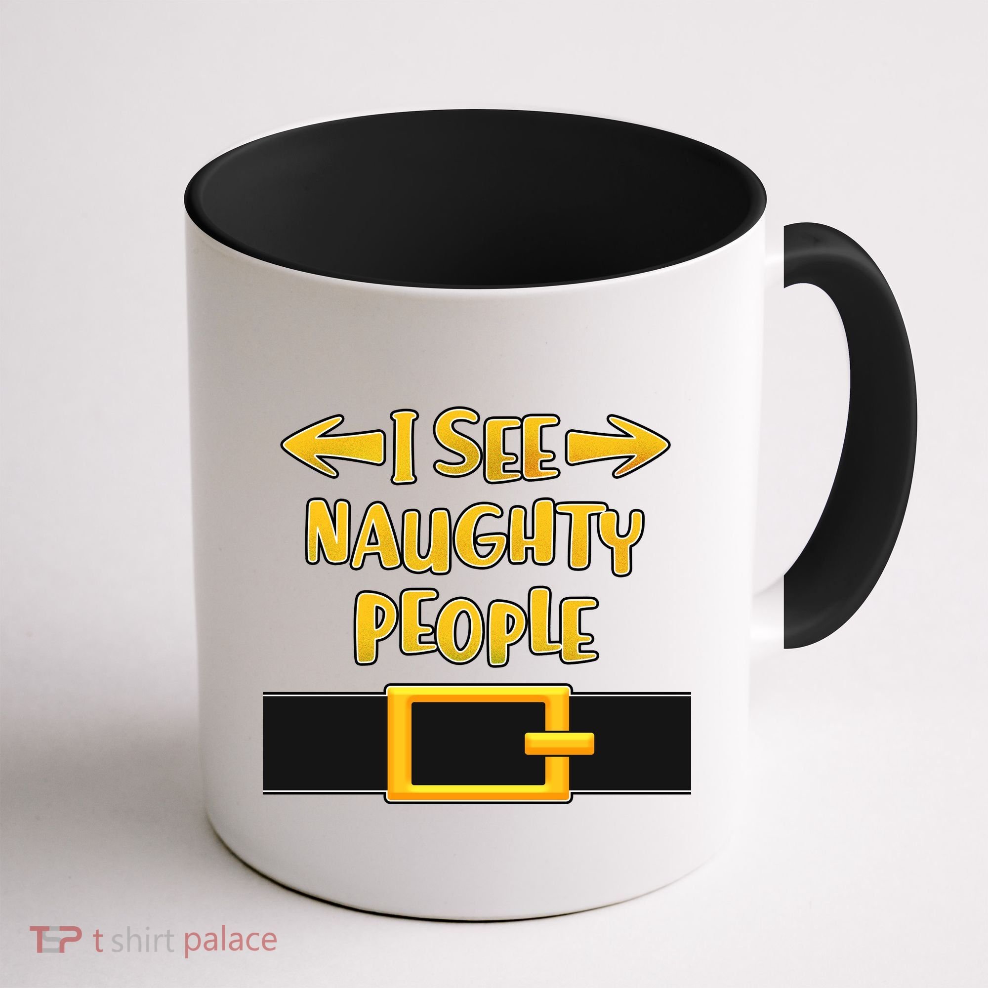 I See Naughty People Santa Or Elf Top Costume Coffee Mug