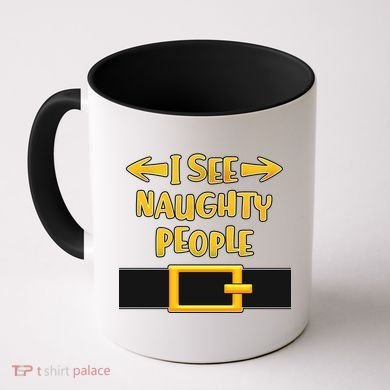 I See Naughty People Santa Or Elf Top Costume Coffee Mug