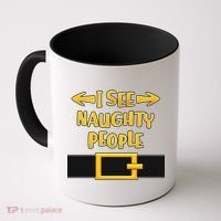 I See Naughty People Santa Or Elf Top Costume Coffee Mug thumb 0