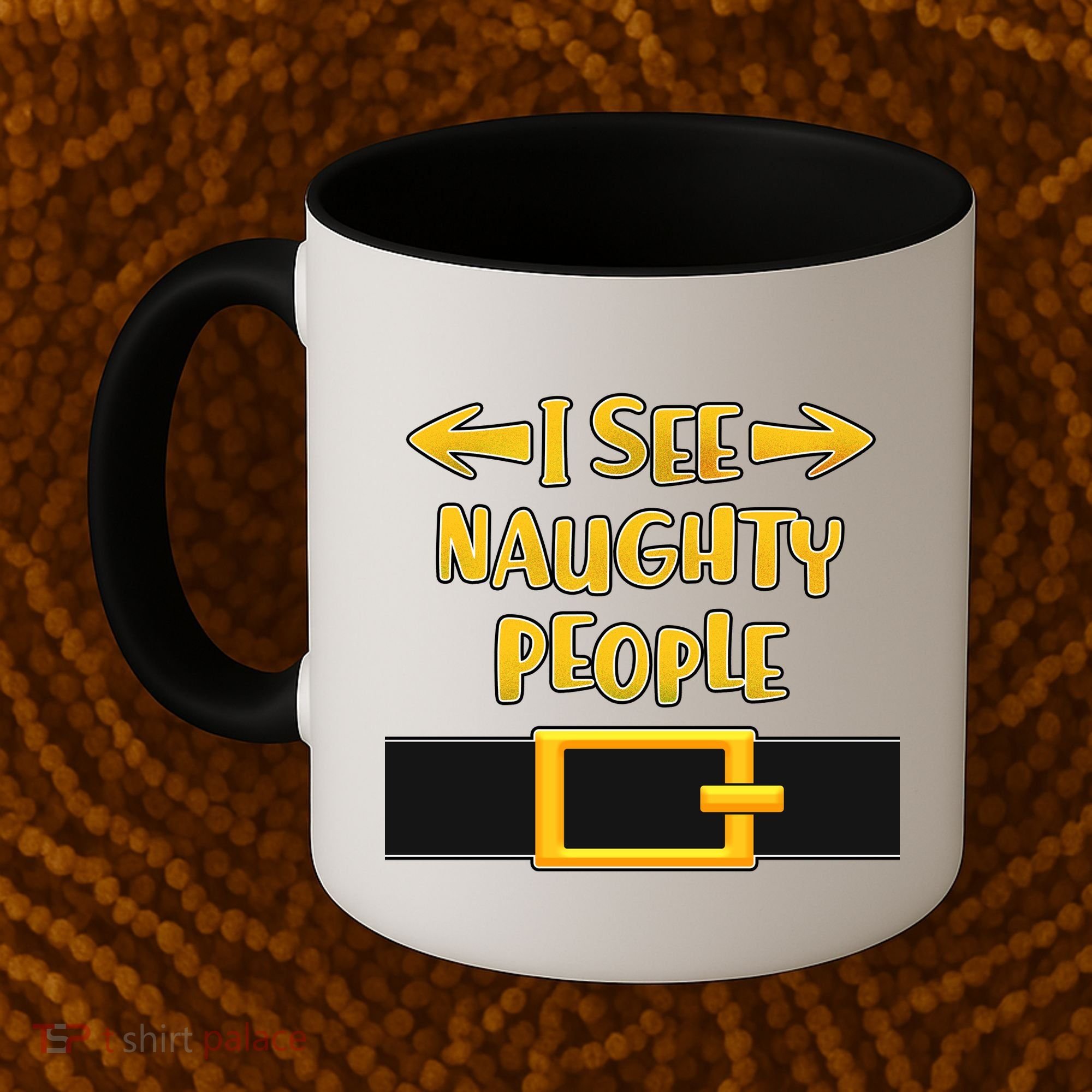 I See Naughty People Santa Or Elf Top Costume Coffee Mug