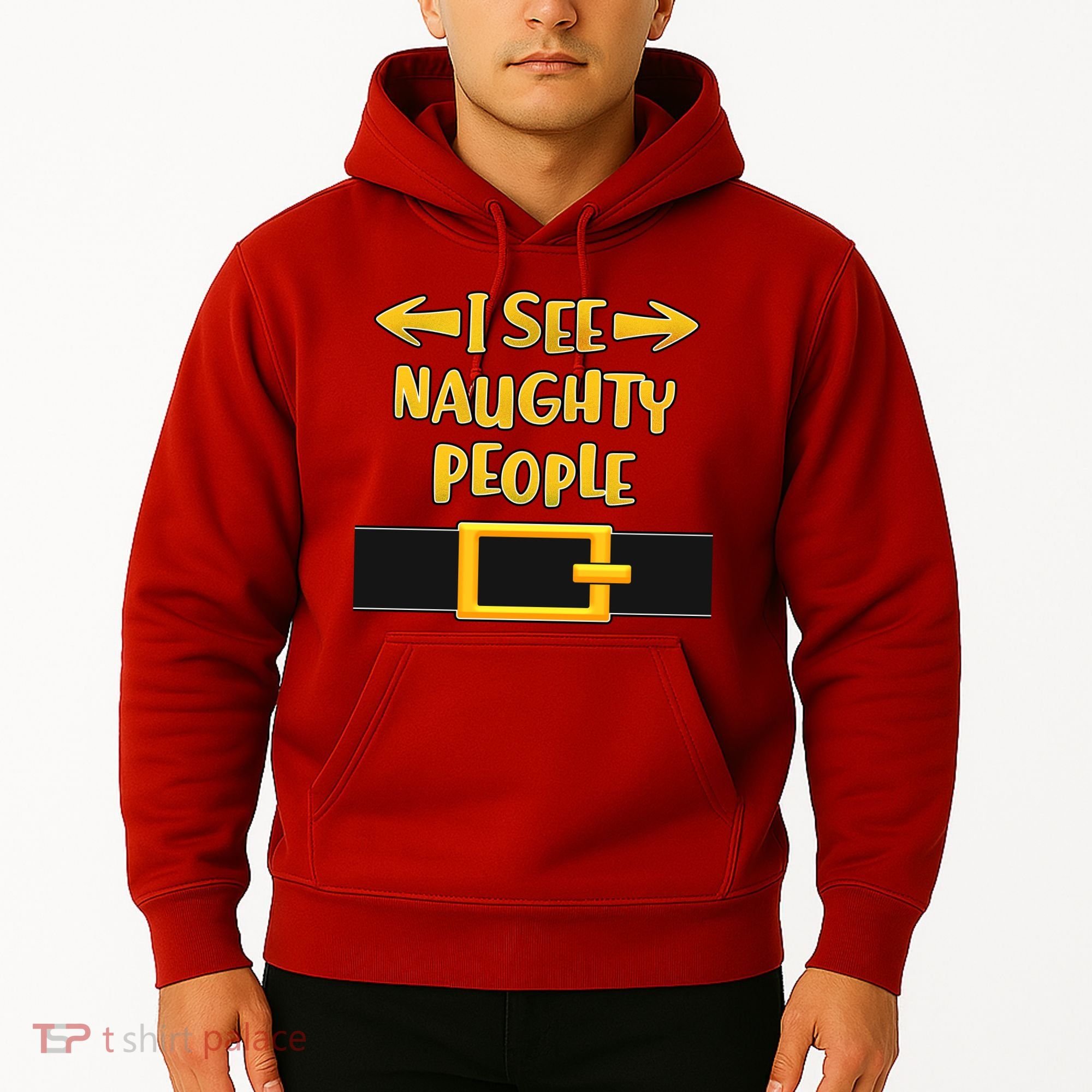 I See Naughty People Santa Or Elf Top Costume Hoodie