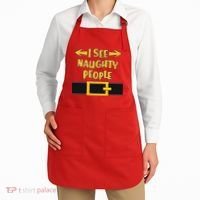 I See Naughty People Santa Or Elf Top Costume Apron thumb 2