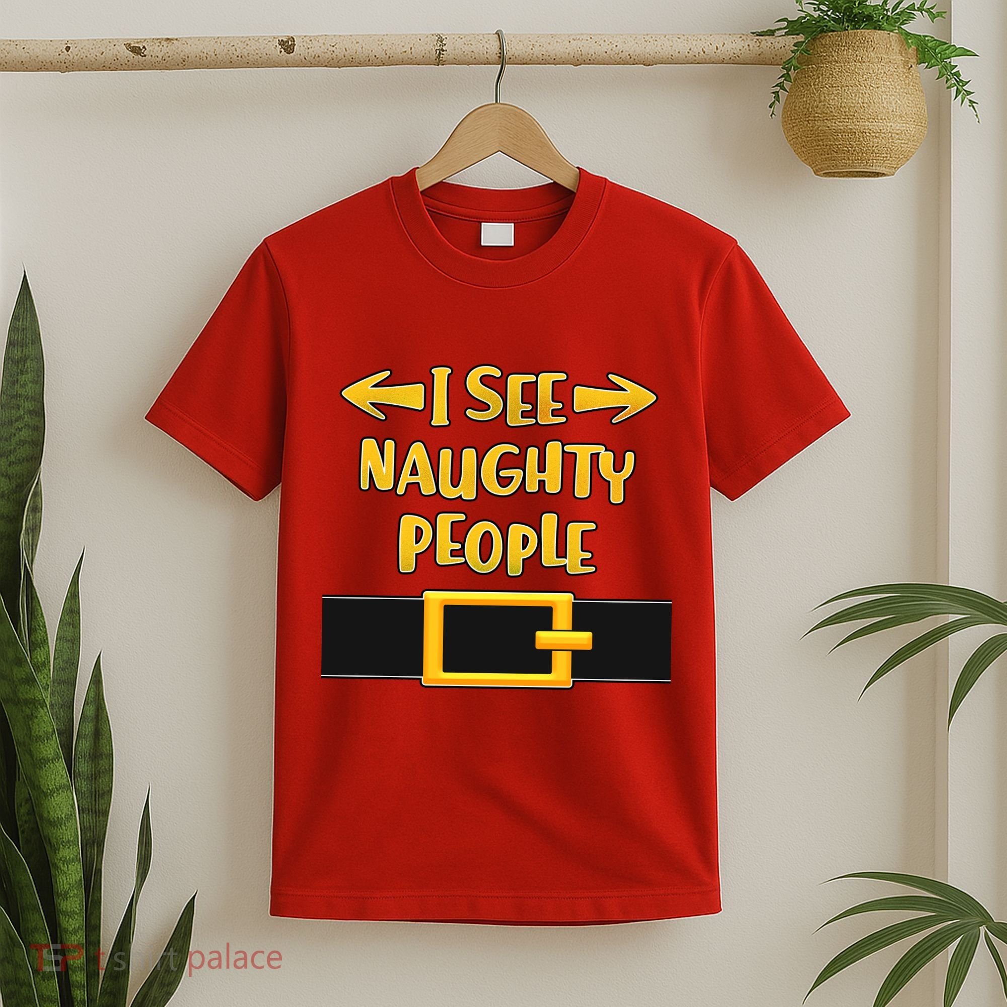 I See Naughty People Santa Or Elf Top Costume T-Shirt