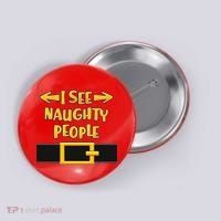 I See Naughty People Santa Or Elf Top Costume Button thumb 0