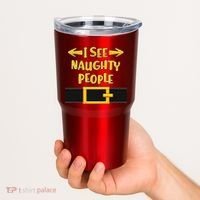 I See Naughty People Santa Or Elf Top Costume Tumbler thumb 2