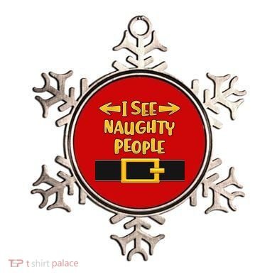 I See Naughty People Santa Or Elf Top Costume Ornament