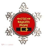 I See Naughty People Santa Or Elf Top Costume Ornament thumb 0