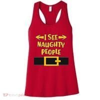 I See Naughty People Santa Or Elf Top Costume Women's Tank Top thumb 0