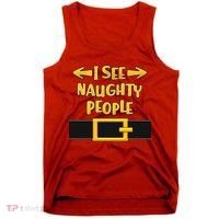 I See Naughty People Santa Or Elf Top Costume Tank Top thumb 0