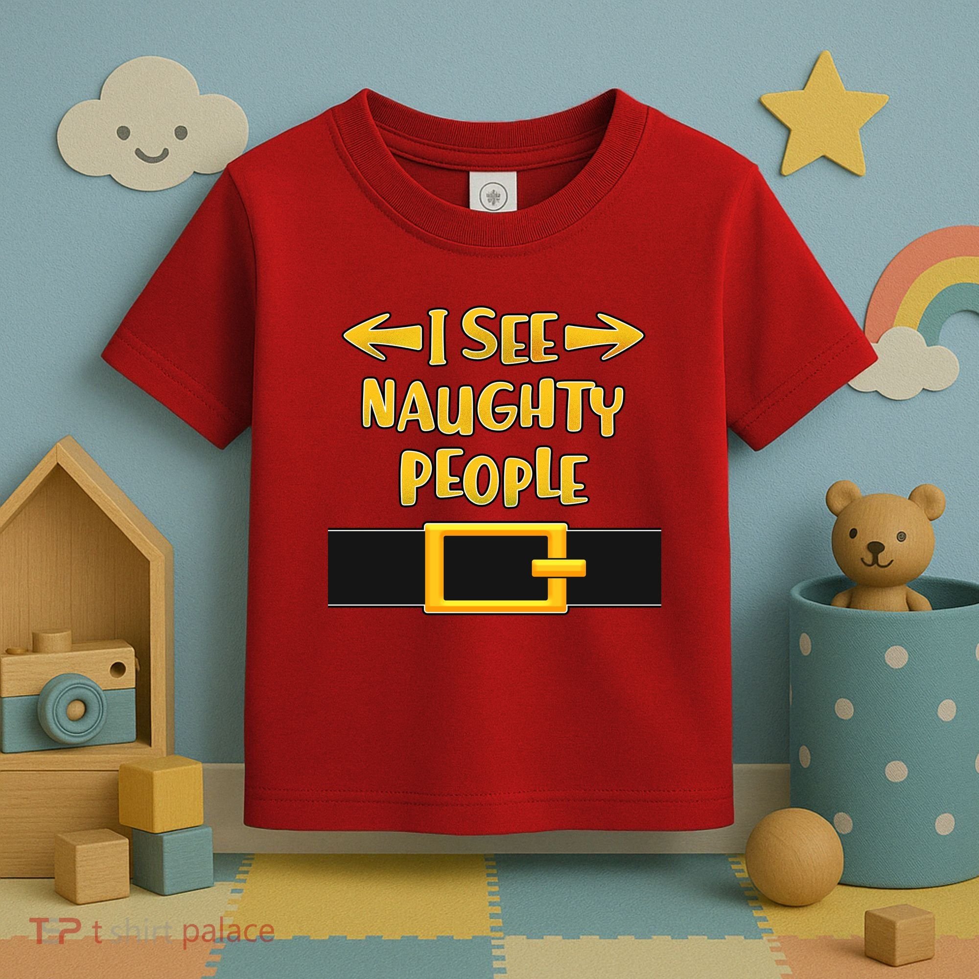 I See Naughty People Santa Or Elf Top Costume Toddler T-Shirt