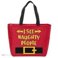 I See Naughty People Santa Or Elf Top Costume Tote Bag thumb 0