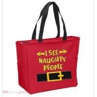 I See Naughty People Santa Or Elf Top Costume Tote Bag thumb 2