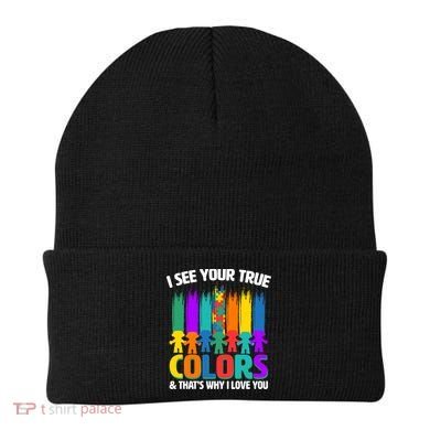 I See Your True Colors Autism Awareness Support Beanie