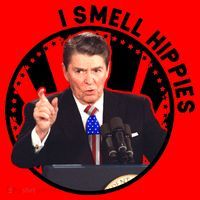 I Smell Hippies Reagan  Santa Hat thumb 1