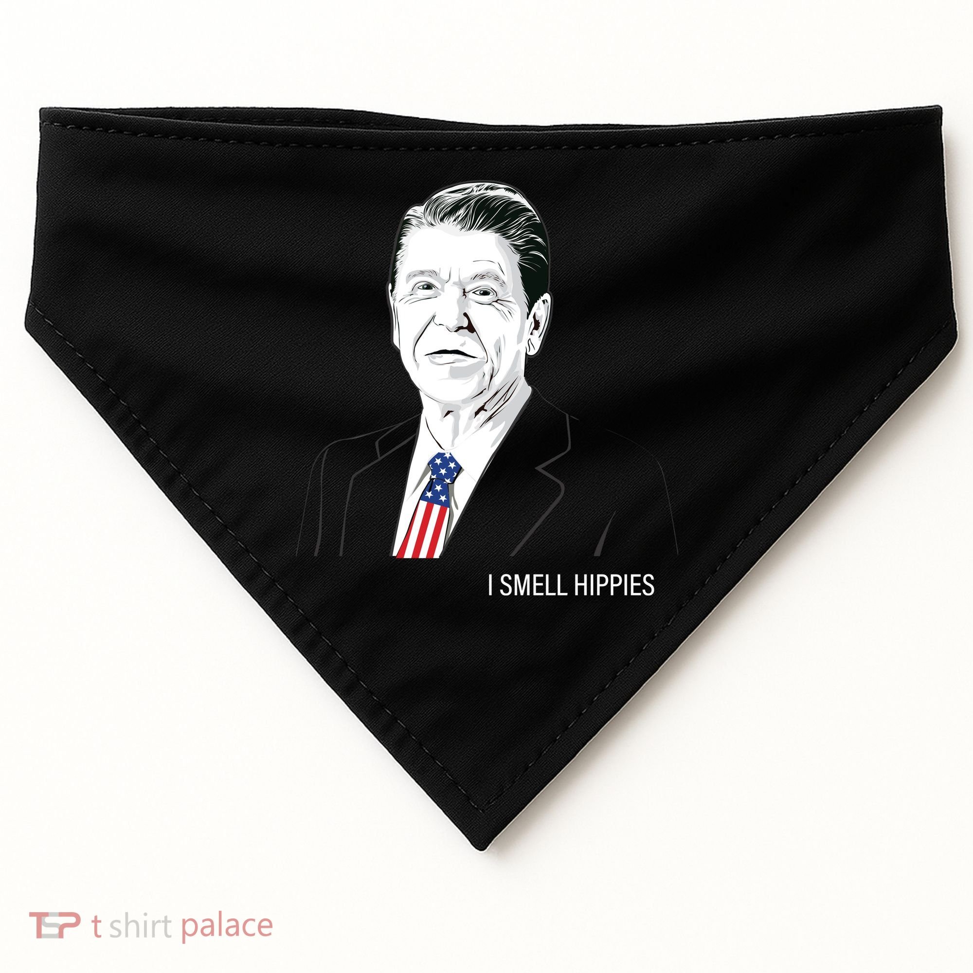 I Smell Hippies Ronald Reagan USA-Made Doggie Bandana