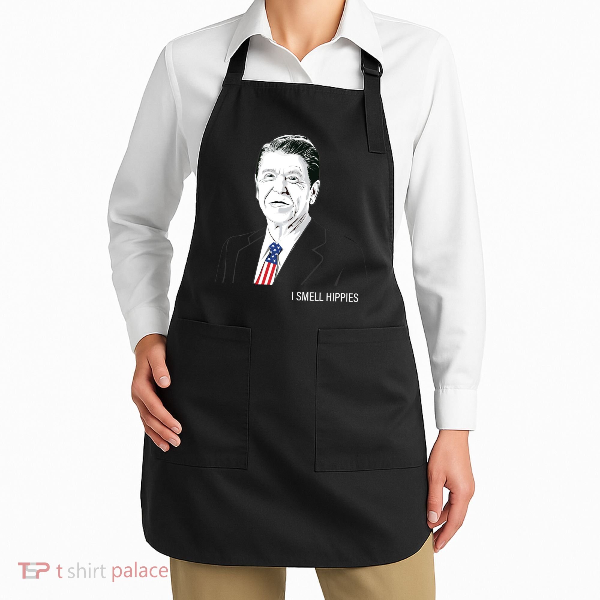I Smell Hippies Ronald Reagan Apron
