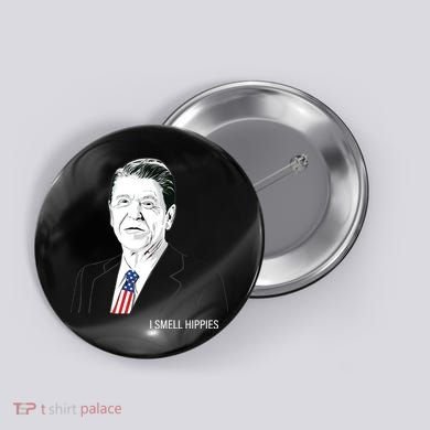 I Smell Hippies Ronald Reagan Button