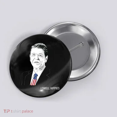 I Smell Hippies Ronald Reagan Button
