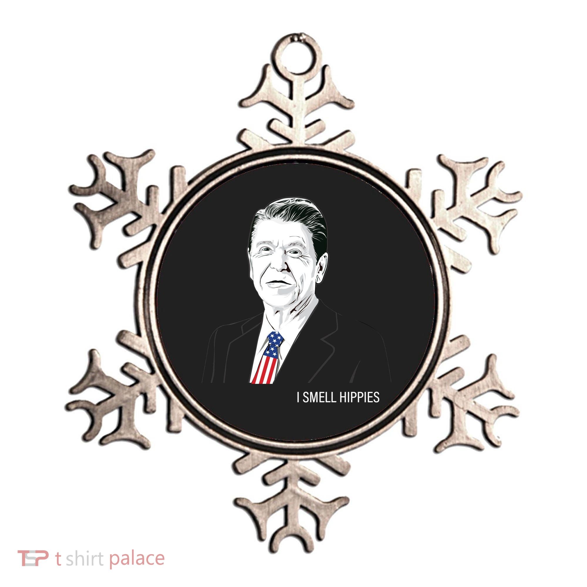 I Smell Hippies Ronald Reagan Ornament